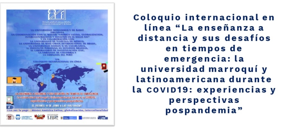 Embajada de Colombia en Marruecos  invita al coloquio internacional sobre la enseñanza a distancia durante el COVID