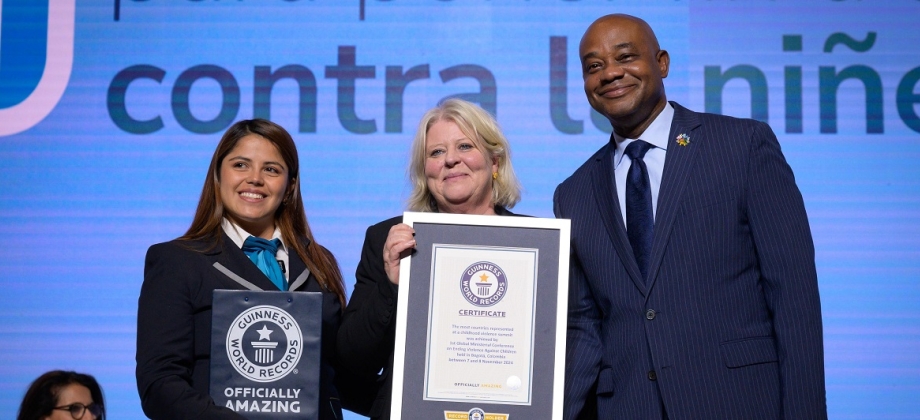 Colombia obtiene Guinness World Record por reunir a más de 1.400 delegados de 119 países en un llamado global para por poner fin a la violencia infantil